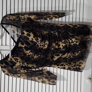 ELANA❣️CATAN Leopard Print Sheer Women's Top